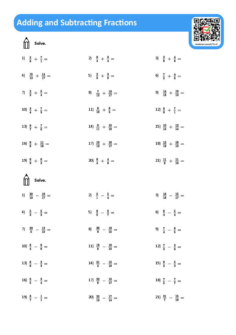 Adding and Subtracting Fractions