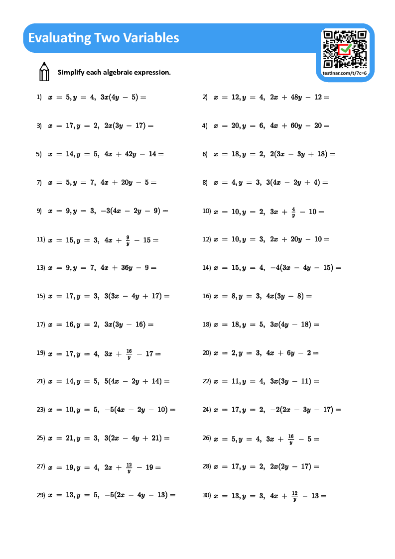 Evaluating Two Variables