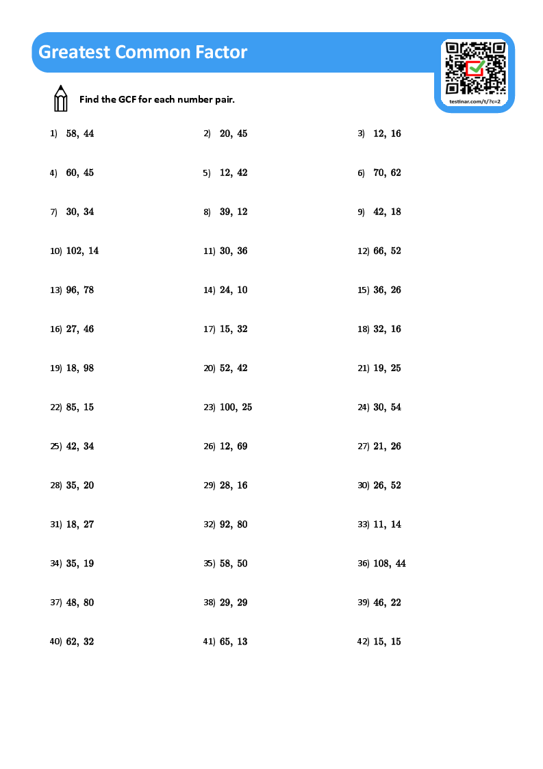 Greatest Common Factor