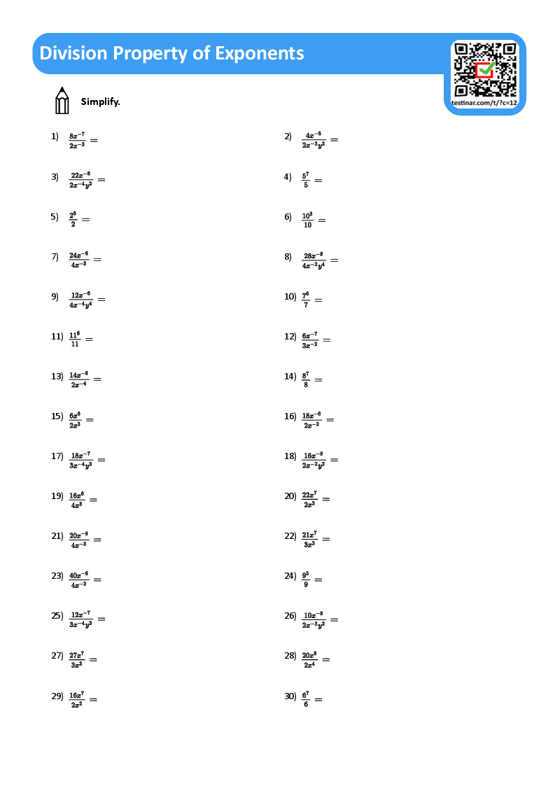 Division Property of Exponents