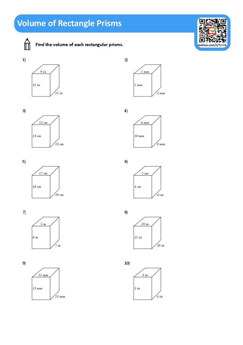 Volume of Rectangle Prisms