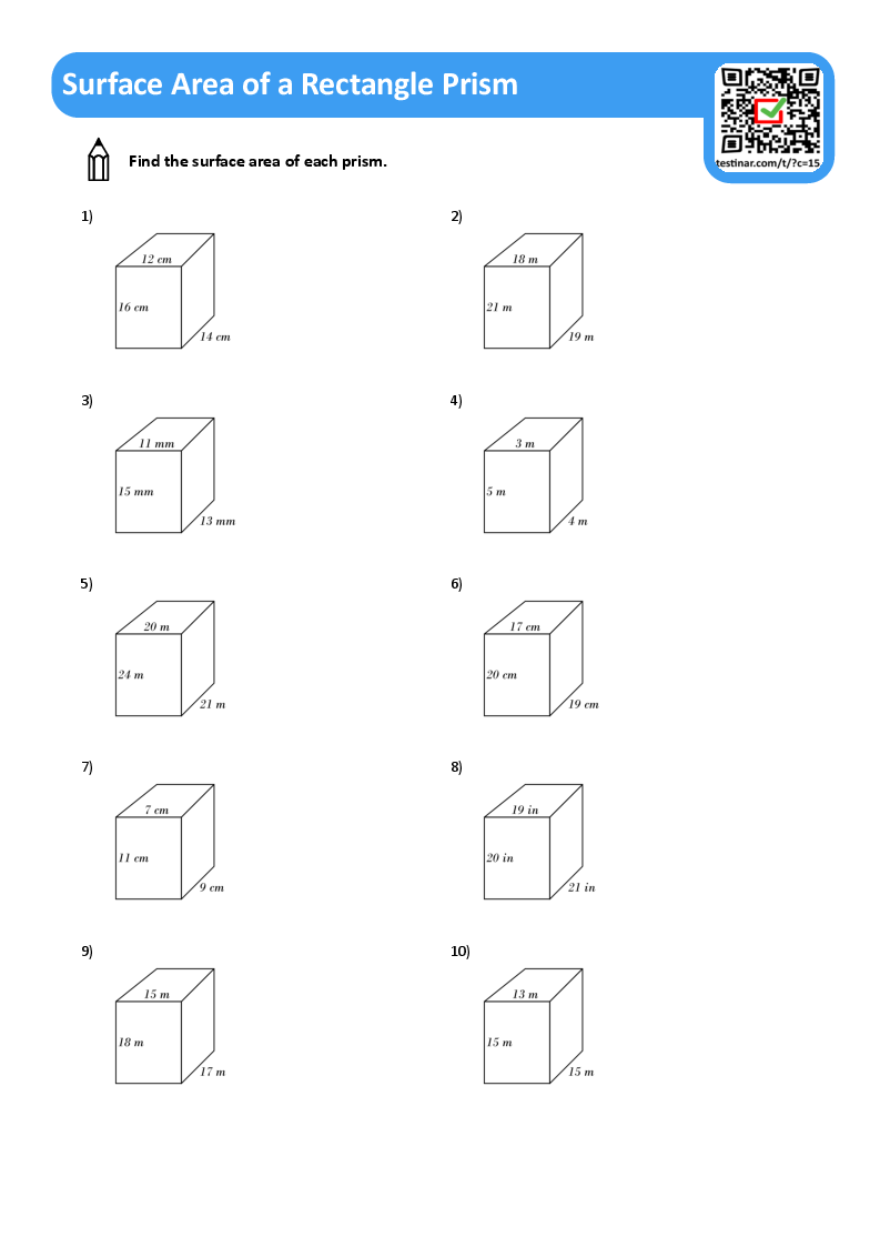 Surface Area of a Rectangle Prism