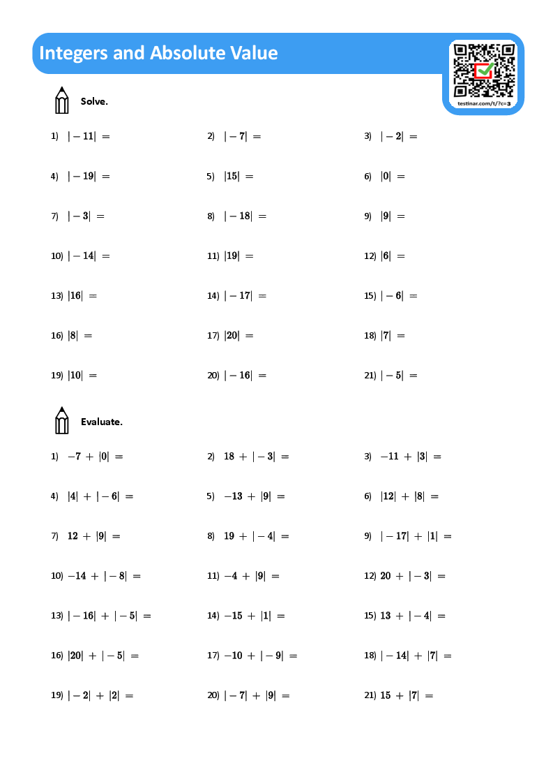 Integers and Absolute Value