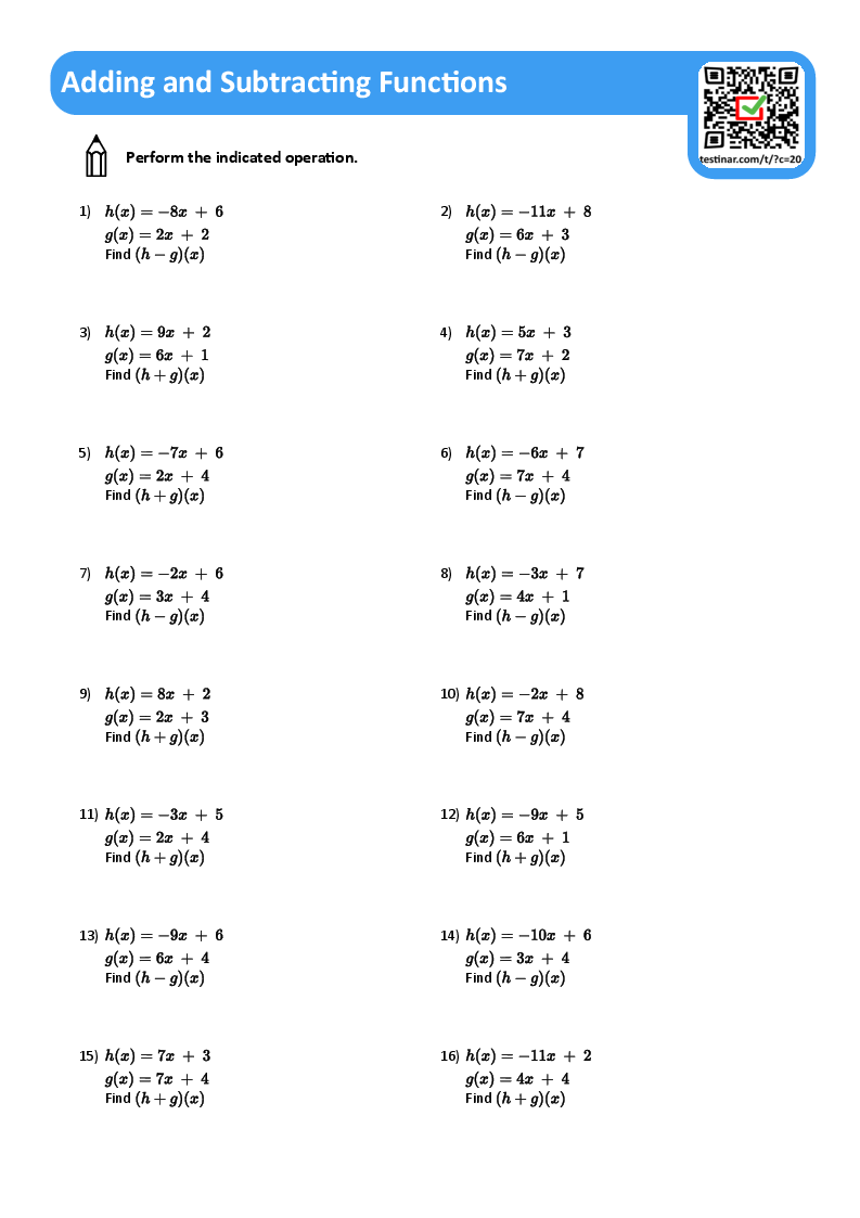 Adding and Subtracting Functions