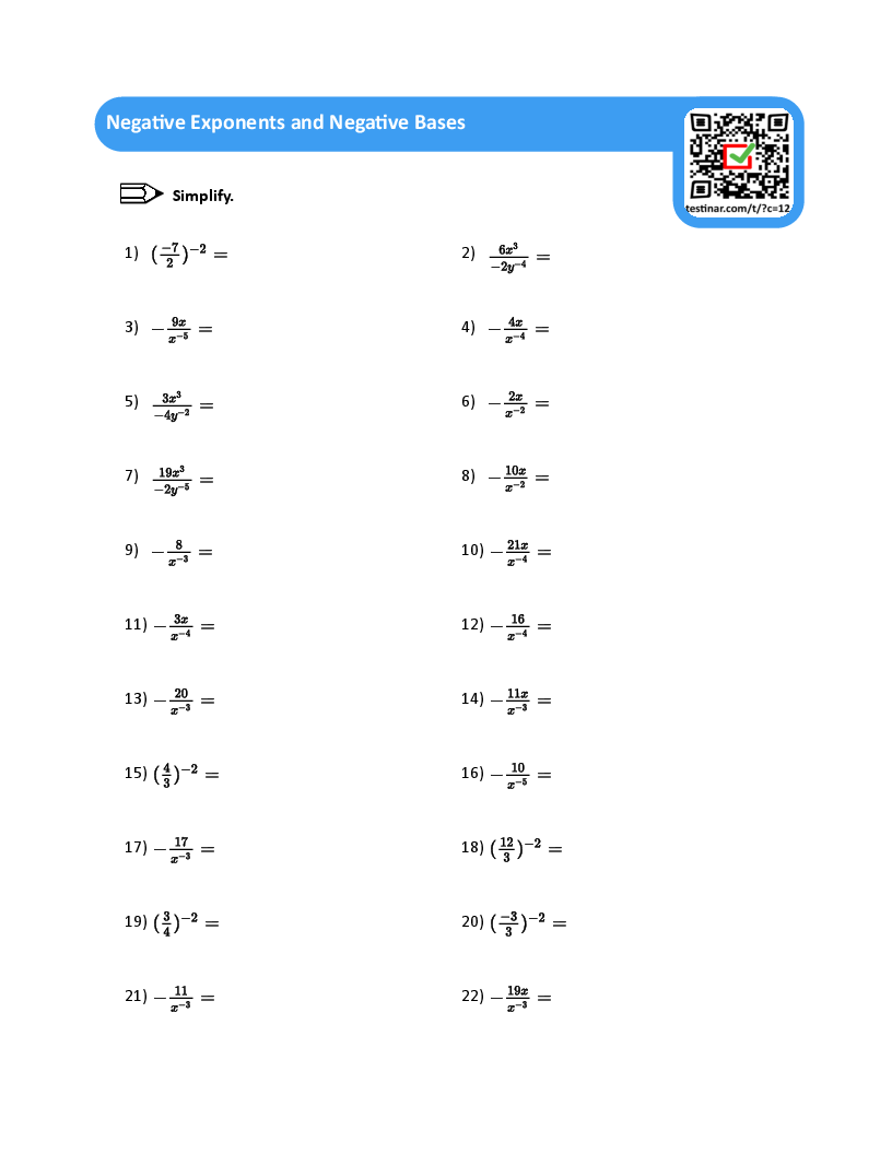 Negative Exponents and Negative Bases