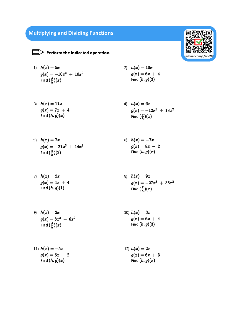 Multiplying and Dividing Functions