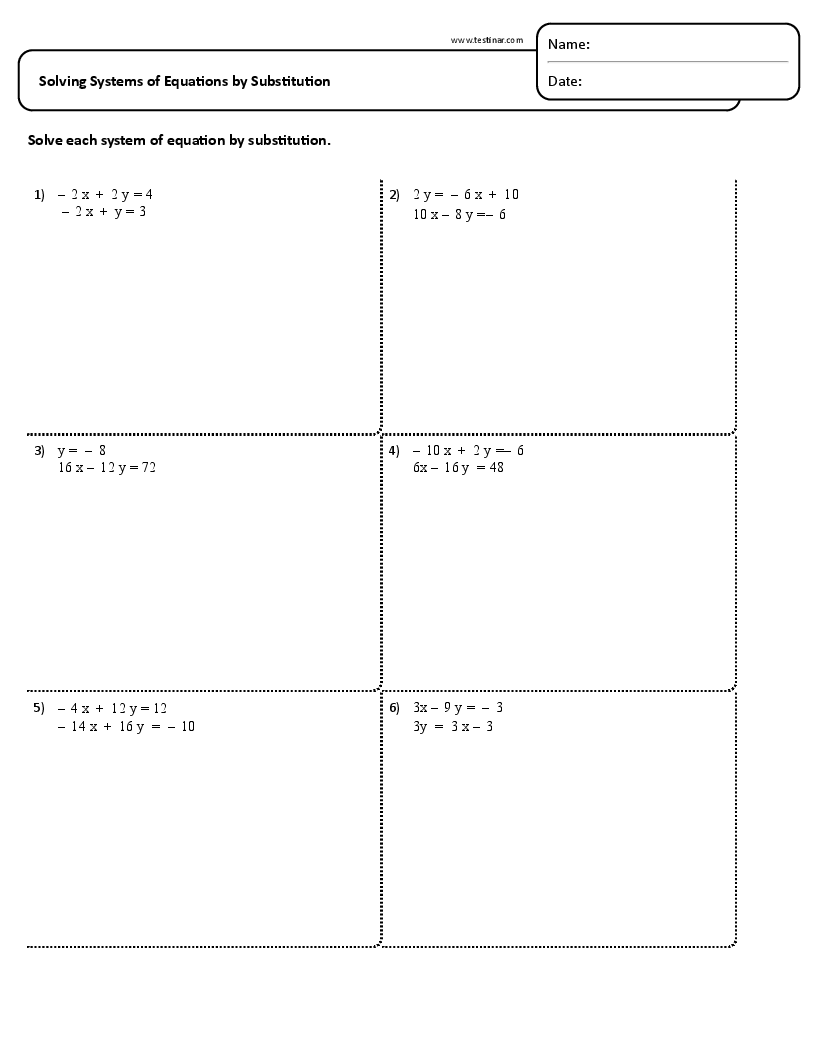 Solving Systems of Equations by Substitution