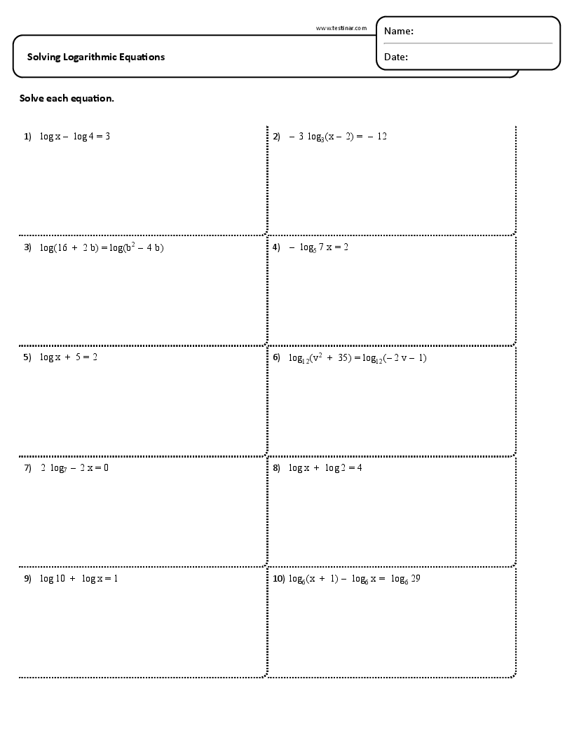 Solving Logarithmic Equations