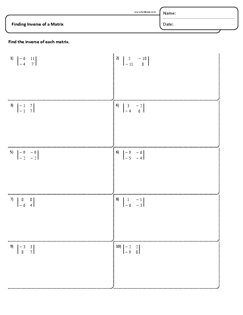 Finding Inverse of a Matrix