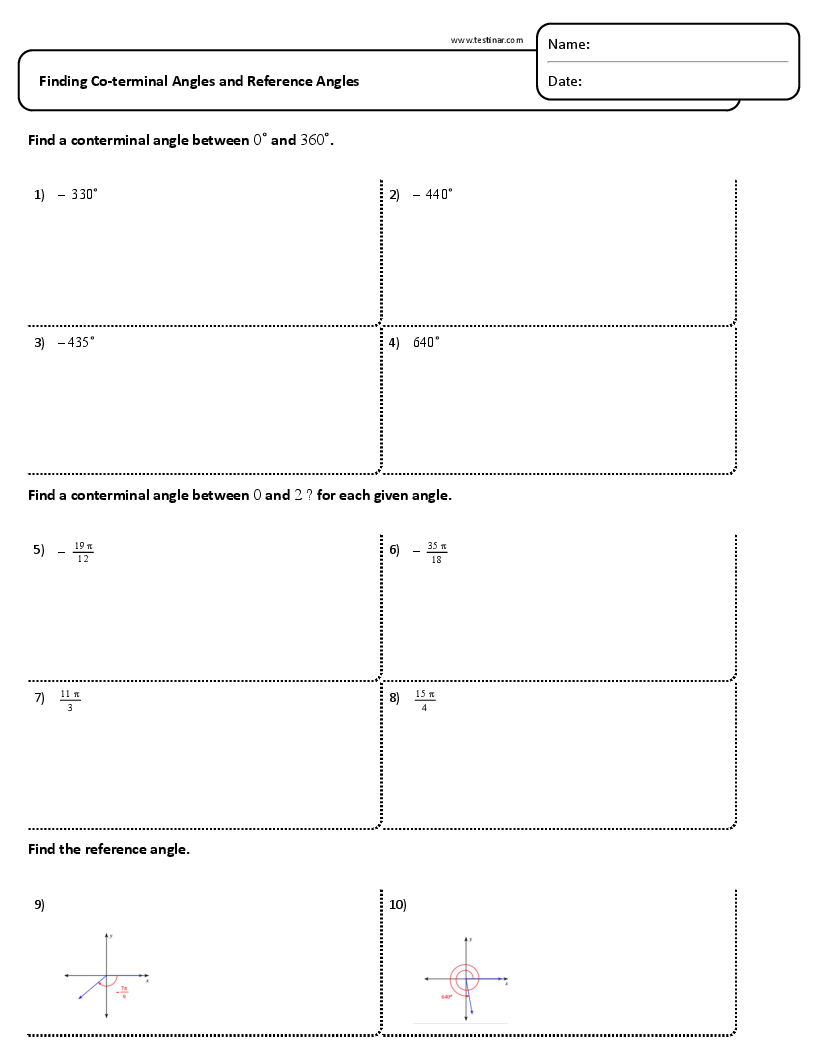 Finding Co-terminal Angles and Reference Angles