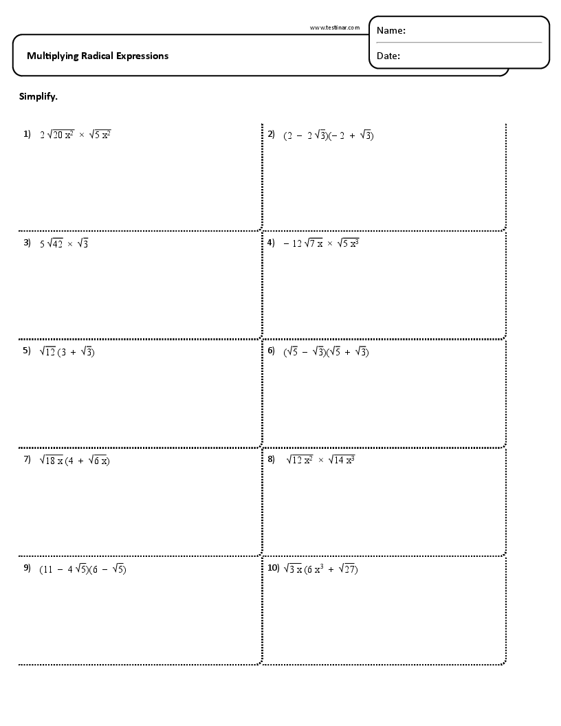 Multiplying Radical Expressions