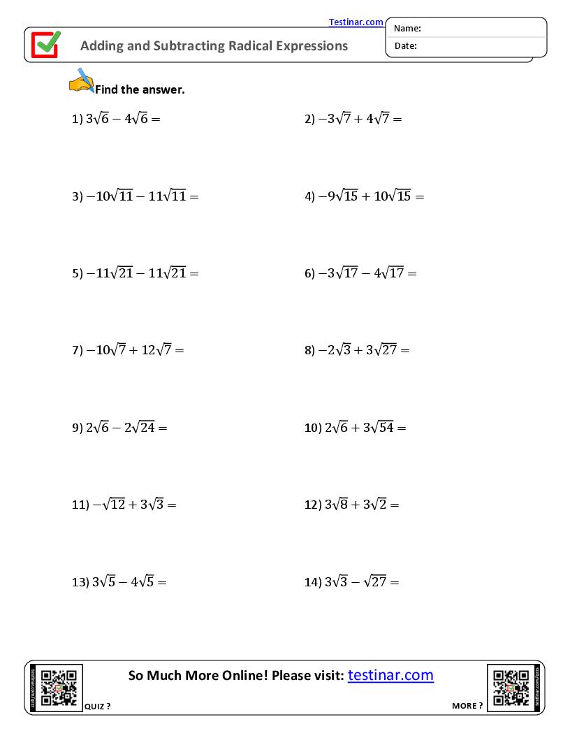 Adding and Subtracting Radical Expressions